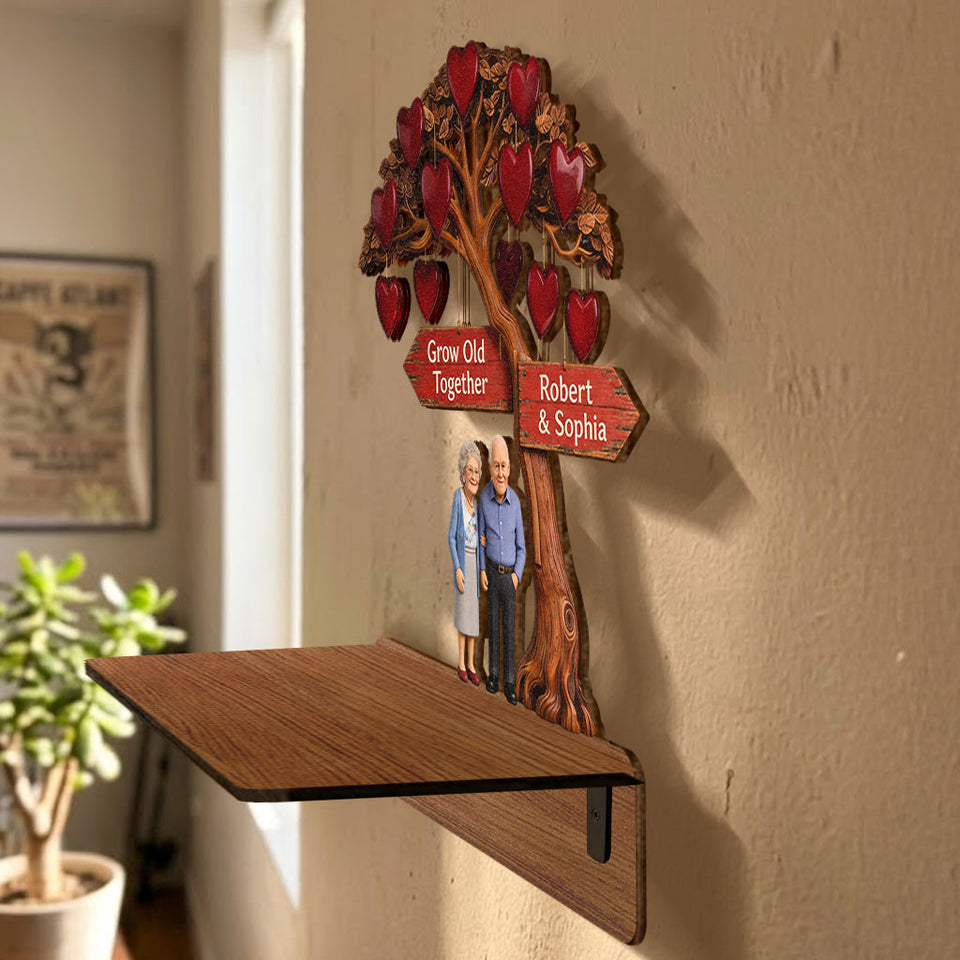 Everlasting Love - Personalized Couple Wooden Floating Shelf