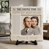 The Couple Times - Personalized Couple Square Shaped Stone