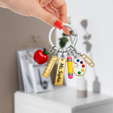 Teach With Love - Personalized Teacher Premium Keychain With Charms