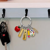 Teach With Love - Personalized Teacher Premium Keychain With Charms