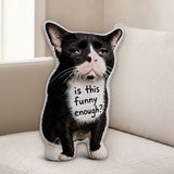 Funny Ugly Awkward Cat Dog Custom Photo - Personalized Dog Premium Faux Fur Pillow