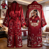 Wine Is My Therapy - Personalized Wine Satin Robe