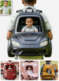 Custom From Photo And Vehicle - Personalized Kid Changeable Leather Patch Backpack