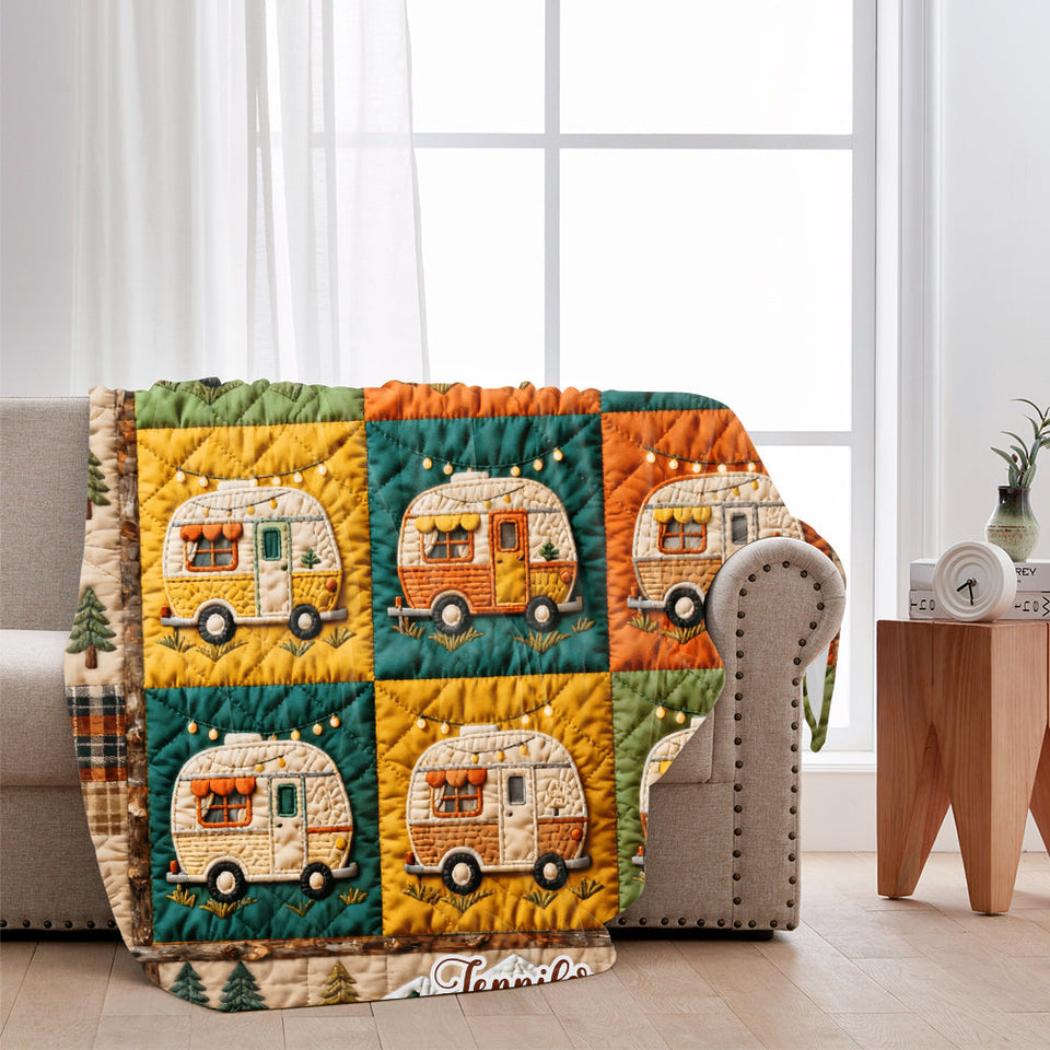 One Camp At A Time - Personalized Camping Blanket