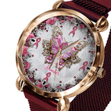 Foi, Espoir, Amour - Montre-bracelet personnalisée pour femmes, sensibilisation au cancer du sein 