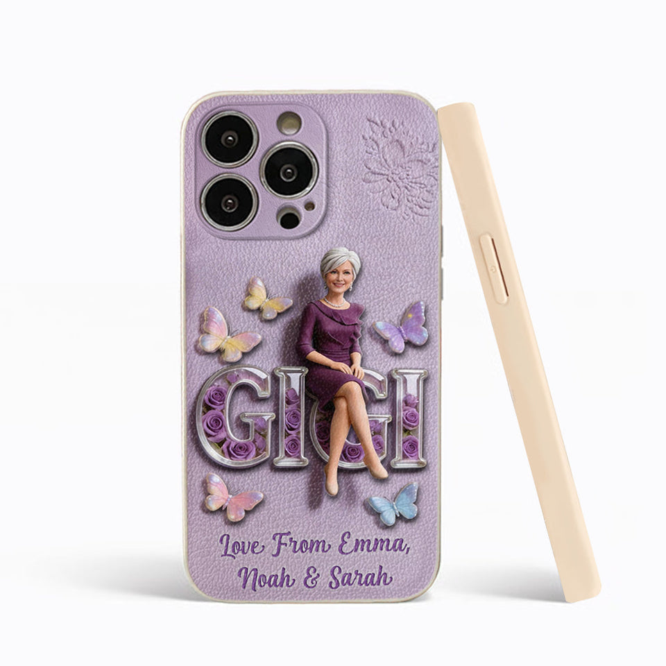 Custom Any Photo - Personalized Mother 3D Embossed Leather Phone Case