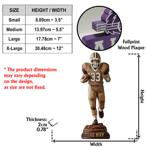 Gift For Football MVP, Gift For Football Son - Personalized Football Custom Shaped Wood Plaque