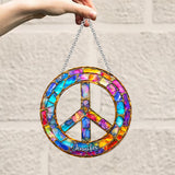 Hippy Soul - Personalized Hippie Window Hanging Suncatcher Ornament