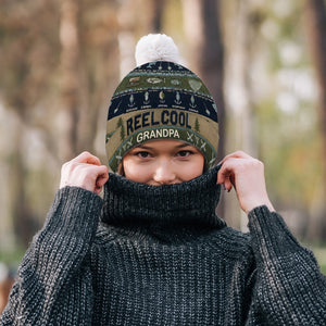 Reel Cool Grandpa - Personalized Fishing Beanie Hat