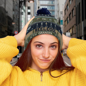 Reel Cool Grandpa - Personalized Fishing Beanie Hat
