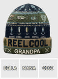 Reel Cool Grandpa - Personalized Fishing Beanie Hat