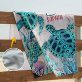Salty Lil' Beach - Personalized Turtle Quick-dry Beach Towel/ Bath Towel