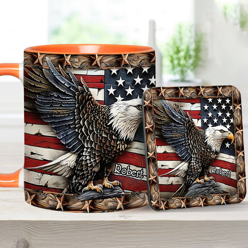 Strong Bald Eagle - Personalized Bald Eagle Accent Mug
