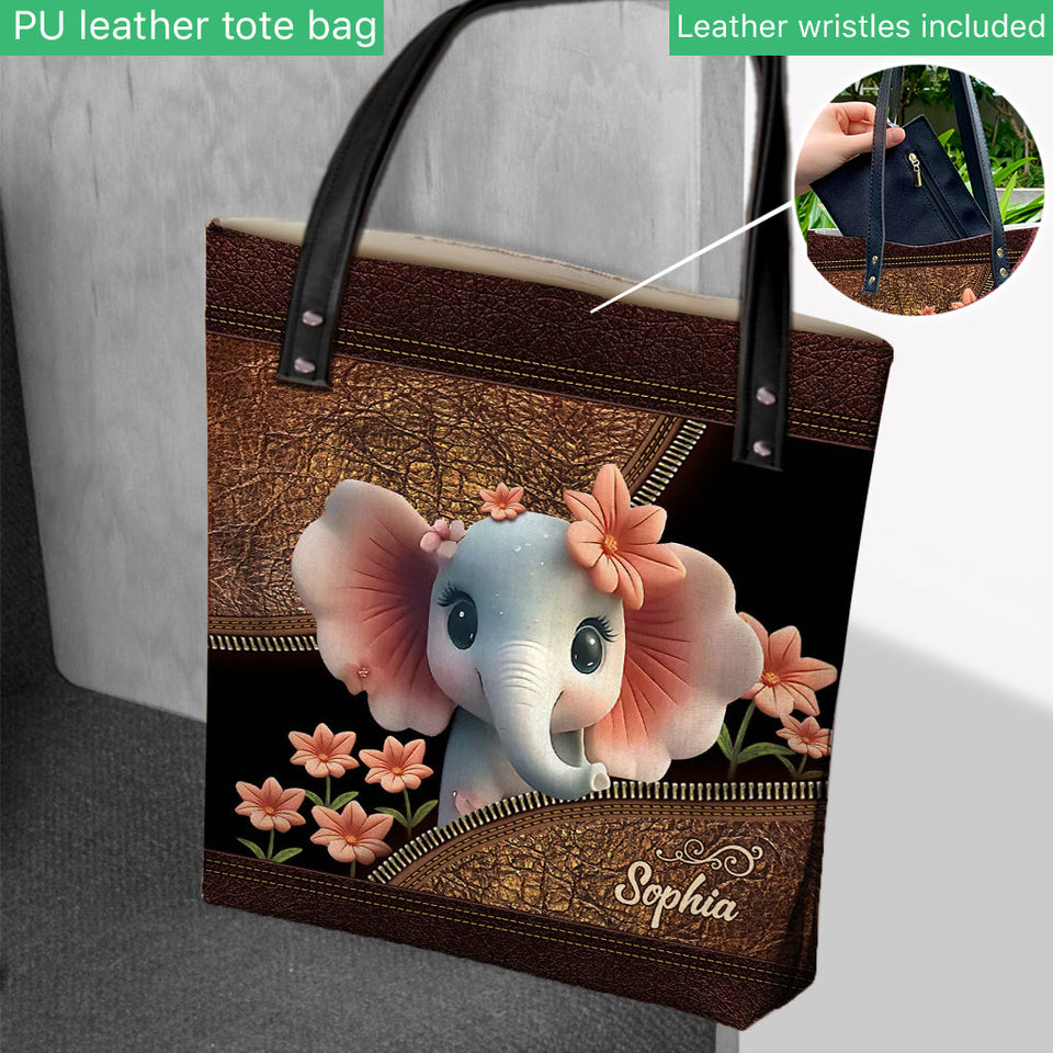 Love Elephant - Personalized Elephant Tote Bag