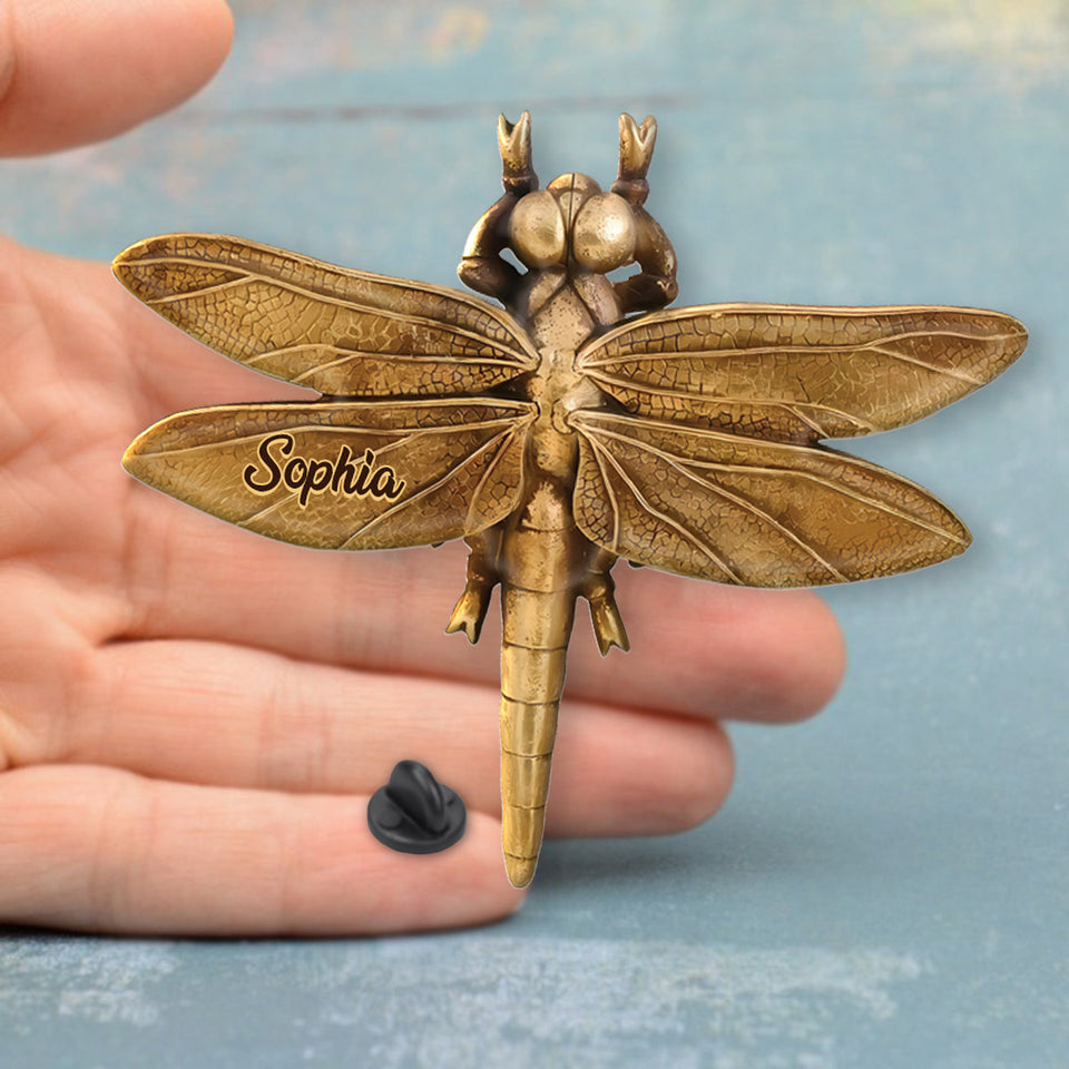 And I Think to Myself What a Wonderful World - Love Dragonfly - Personalized Dragonfly Pin
