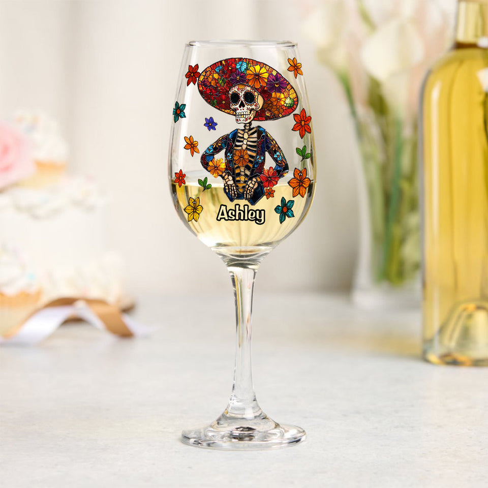 Happy Hispanic Heritage Month - Personalized Latina Women Wine Glass With Long Stem