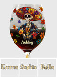 Happy Hispanic Heritage Month - Personalized Latina Women Wine Glass With Long Stem