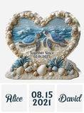 Forever By The Sea - Personalized Couple Custom Shaped Acrylic Plaque