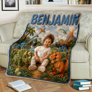 Special Name Blanket Gift For Kids - Personalized Kid Shaped Fleece Blanket