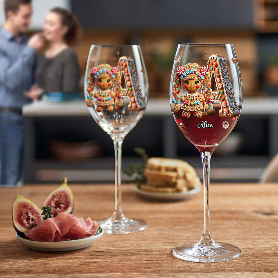 Happy Family - Personalized Family Wine Glass With Long Stem