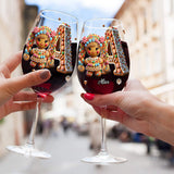 Happy Family - Personalized Family Wine Glass With Long Stem