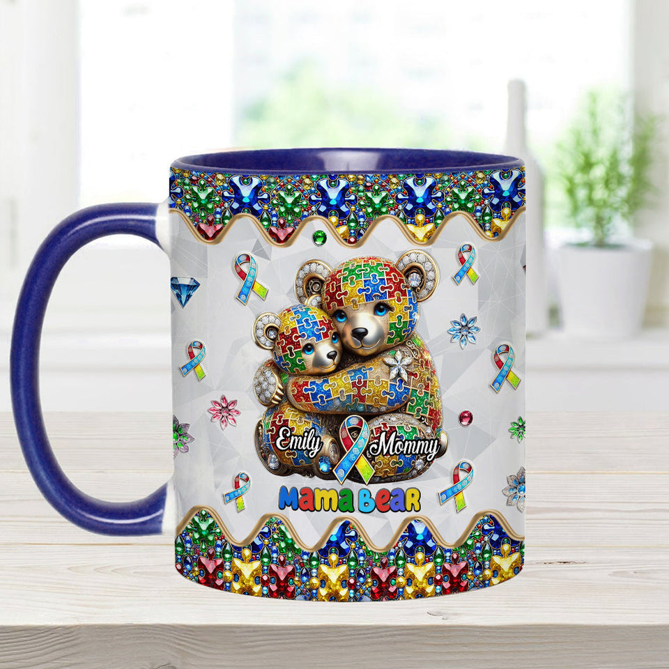Mug personnalisé « Maman Ours » pour la sensibilisation à l'autisme