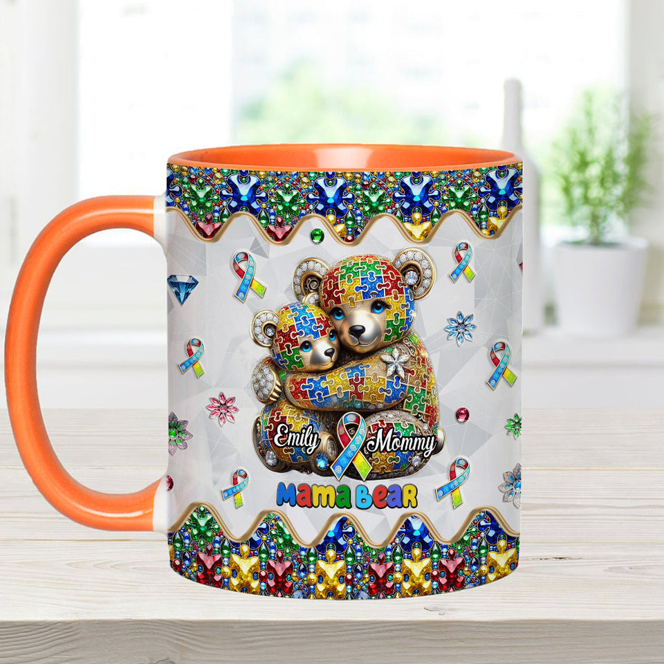 Mug personnalisé « Maman Ours » pour la sensibilisation à l'autisme