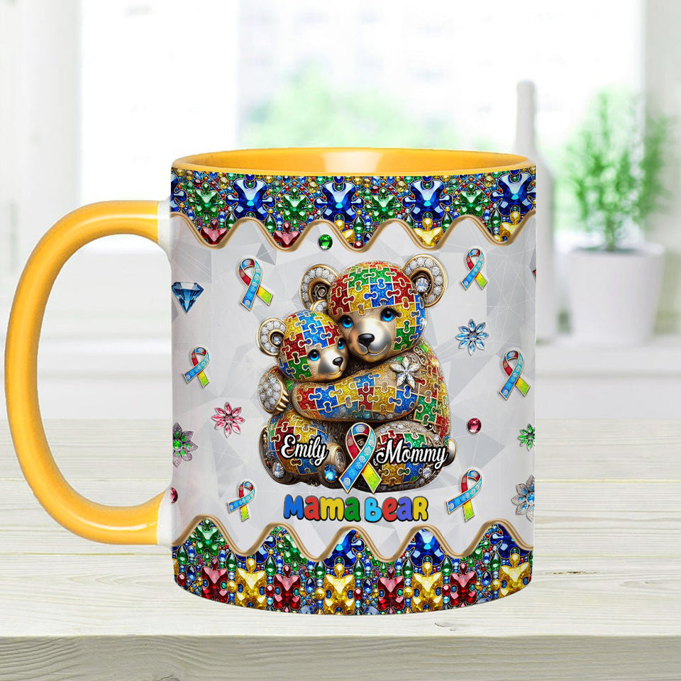 Mug personnalisé « Maman Ours » pour la sensibilisation à l'autisme