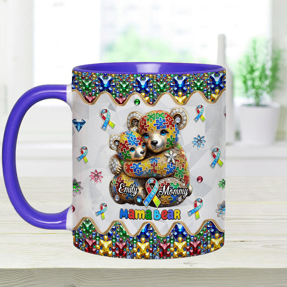 Mug personnalisé « Maman Ours » pour la sensibilisation à l'autisme