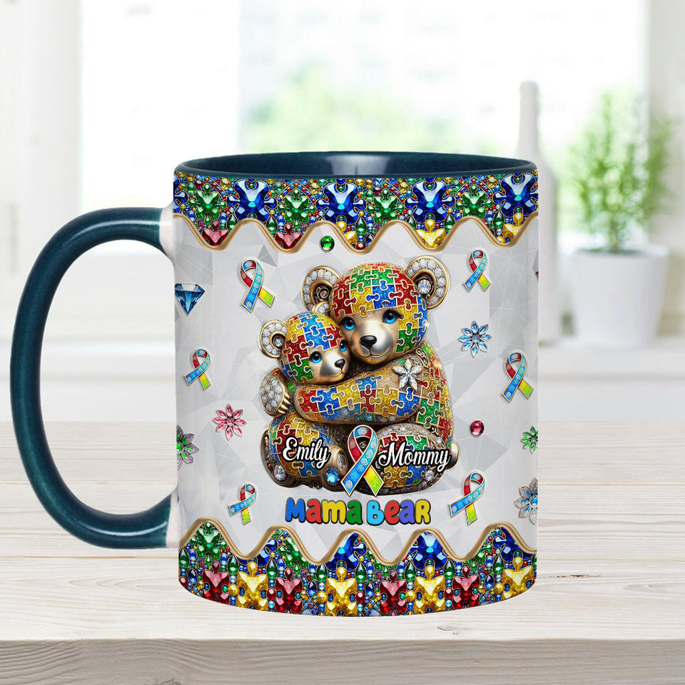 Mug personnalisé « Maman Ours » pour la sensibilisation à l'autisme