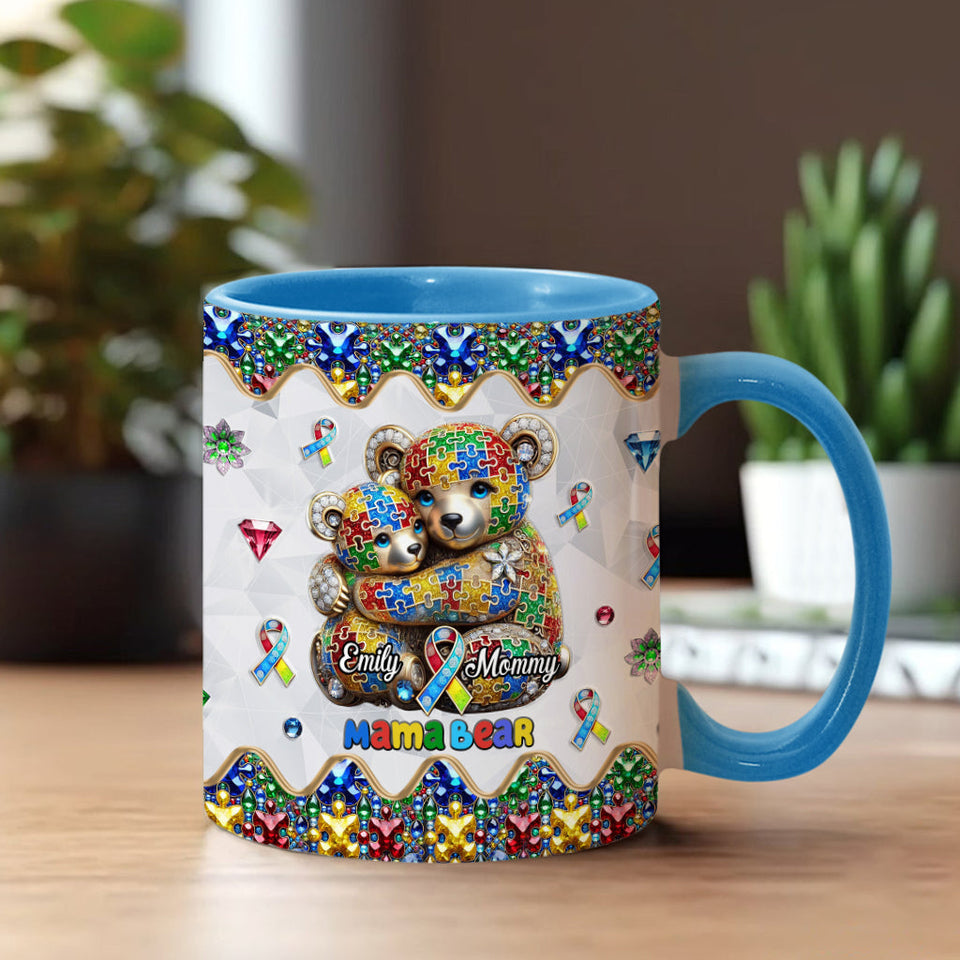 Mug personnalisé « Maman Ours » pour la sensibilisation à l'autisme