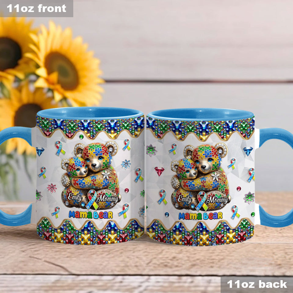 Mug personnalisé « Maman Ours » pour la sensibilisation à l'autisme