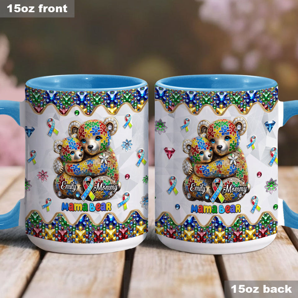 Mug personnalisé « Maman Ours » pour la sensibilisation à l'autisme
