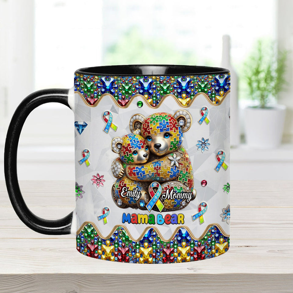 Mug personnalisé « Maman Ours » pour la sensibilisation à l'autisme