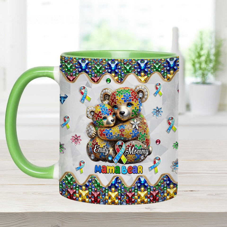 Mug personnalisé « Maman Ours » pour la sensibilisation à l'autisme