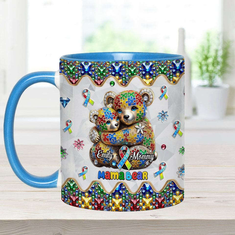 Mug personnalisé « Maman Ours » pour la sensibilisation à l'autisme