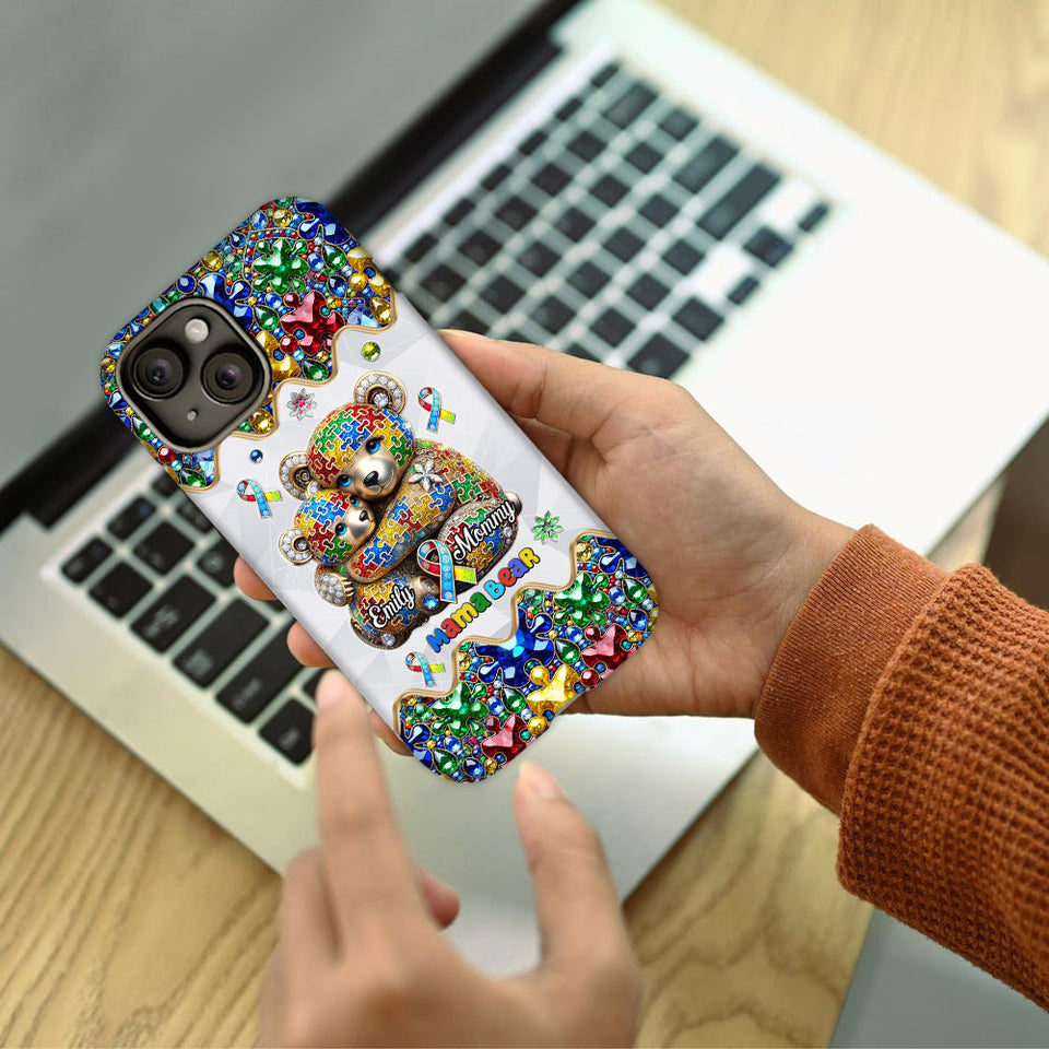 Mama Bear - Personalized Autism Awareness Full Print Phone Case