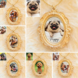Pet Potrait, Gift for Pet Moms - Personalized Dog Shaped Metal Pendant Necklace