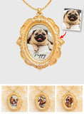 Pet Potrait, Gift for Pet Moms - Personalized Dog Shaped Metal Pendant Necklace