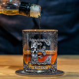 Skull Name Initial Letter - Personalized Skull Whiskey Glass