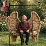 Your Wings Were Ready, But My Heart Was Not - Personalized Memorial Wood Sign With Stake