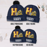 Alphabet Construction Vehicles - Personalized Kid Beanie Hat