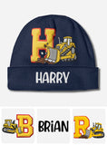 Alphabet Construction Vehicles - Personalized Kid Beanie Hat