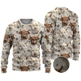 Adorable Highland Cows - Personalized Highland Cow Ugly Sweater