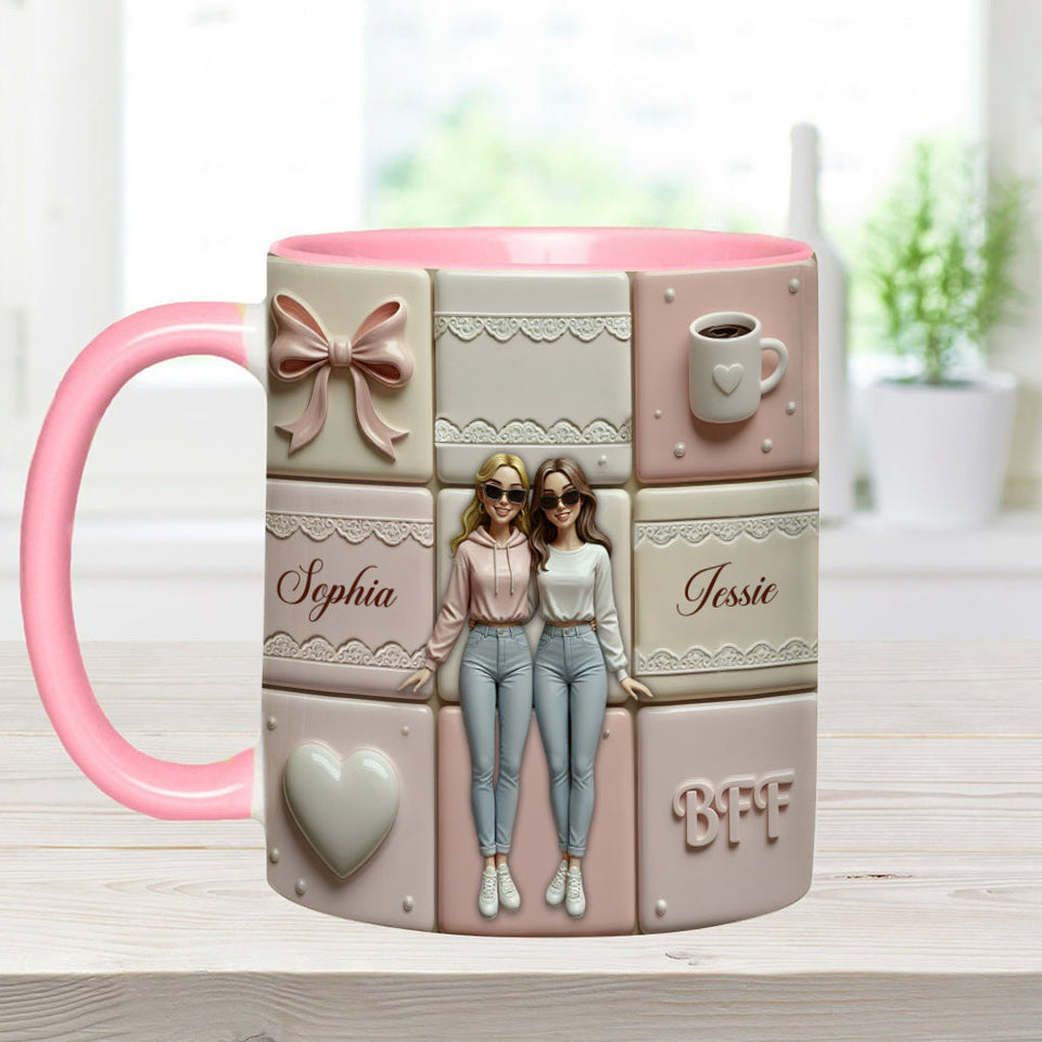 BFF Besties Forever - Personalized Bestie Accent Mug