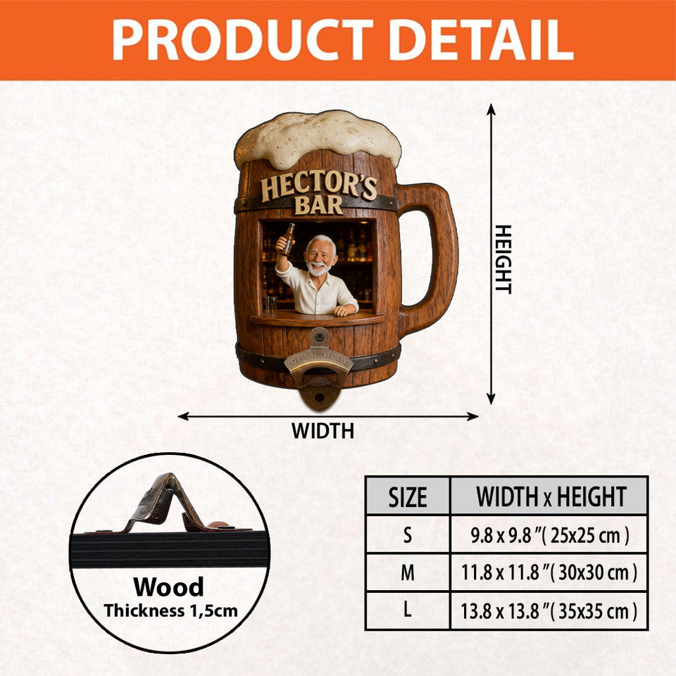 Funny Wall-Mounted Bottle Opener, Bar Custom Decoration - Personalized Beer Wall Bottle Opener