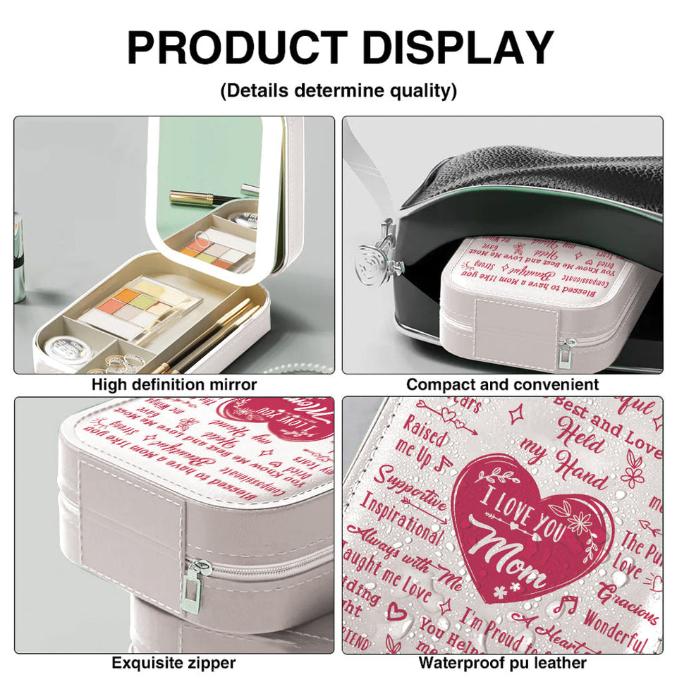To My Mom - Personalized Mother Jewelry Box With LED Mirror