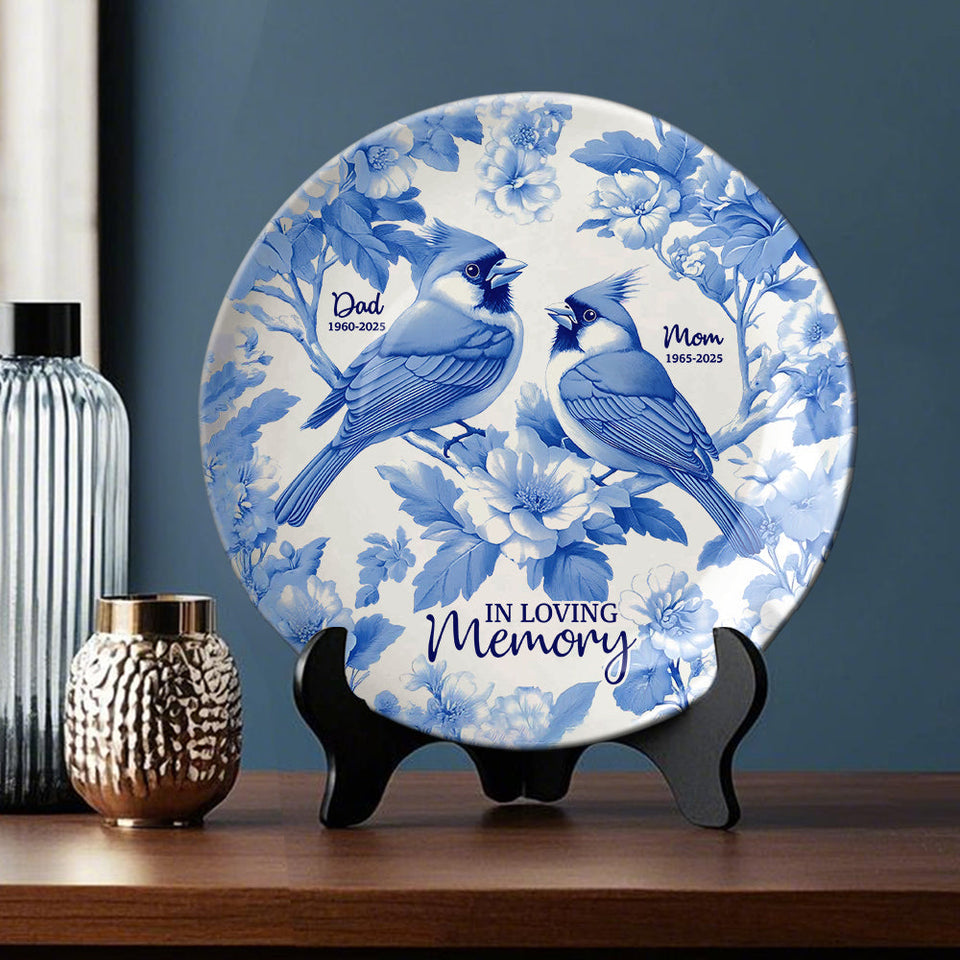 En souvenir de - Assiette ronde commémorative personnalisée en céramique