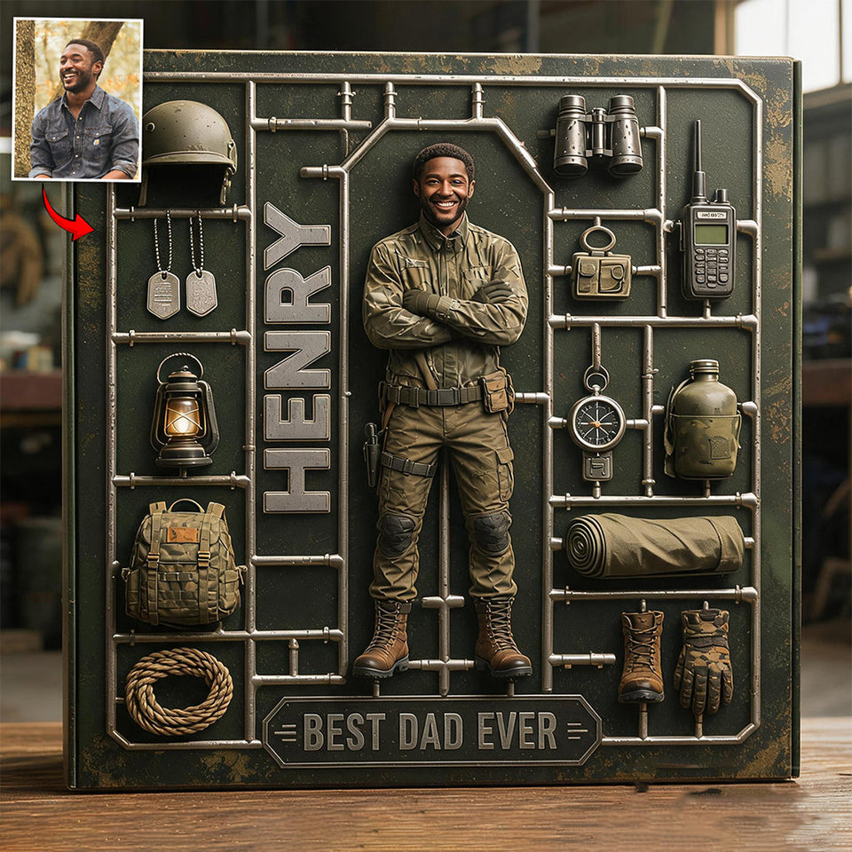 Perfect Father's Day Gift - Personalized Veteran Custom Shaped Acrylic Plaque