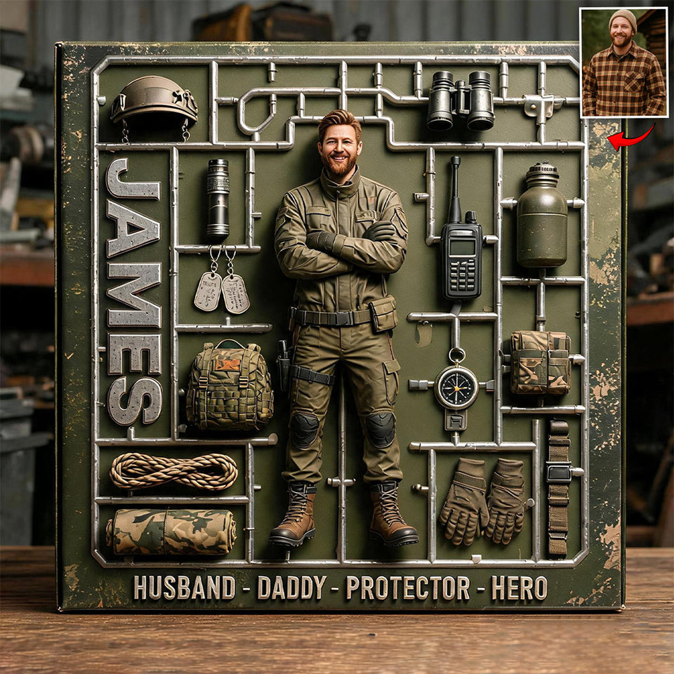 Perfect Father's Day Gift - Personalized Veteran Custom Shaped Acrylic Plaque